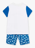 Pijama cru e azul com padrão de selva menino CAJAGE / 22E5PG54PYJ001