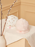 2 gorros de recém-nascido cru e rosa em algodão LOREEN / 24H0AF11BNA001