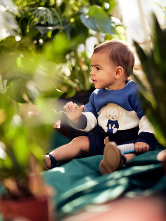 Camisola tricolor com padrão macaco bebé menino CARAYNAL / 22E1BGK1PUL703