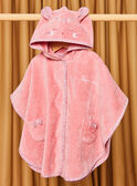 Capa de banho rosa liso com capuz cabeça de coelho DEBARBARA / 22H5BF21CDB303