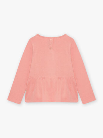 T-shirt rosa com estampado azul-celeste fantasia multi técnica menina CASTETTE / 22E2PF71TMLD329