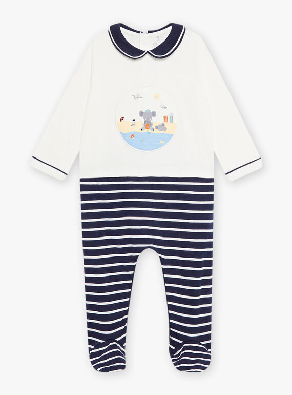 Babygro às riscas com padrão coala na praia bebé menino CEFINN / 22E5BG42GRE070