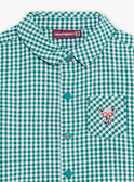 Camisa com estampado vichy verde e branco bebé menino CATARCEL / 22E1BGM1CHMG627