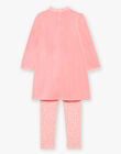 Pijama de duas peças de veludo rosa com sereias 23E5PF22CHN404
