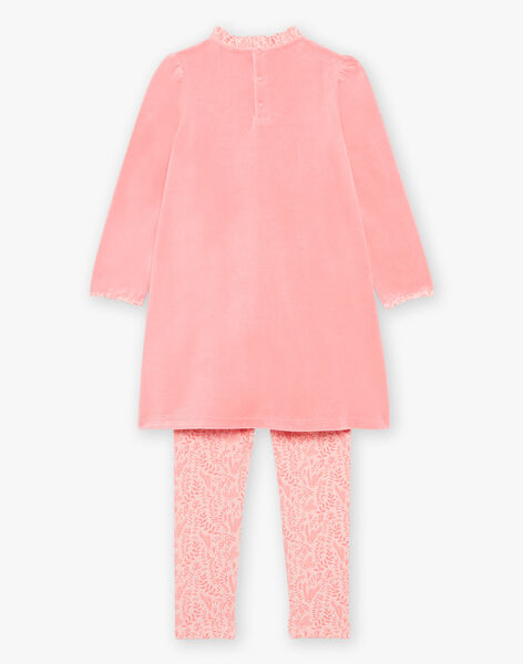 Pijama de duas peças de veludo rosa com sereias 23E5PF22CHN404