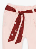 Calças em twill nude e cinto com estampado florido menina CABATA / 22E1BF71PAND319
