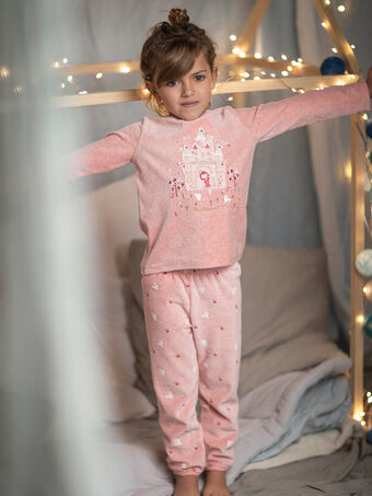 Pijama jersey princesa e o seu castelo encantado menina CHOULAETTE / 22E5PF41PYJ303
