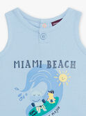Camisola de alças azul com padrão surf bebé menino CAYVAN / 22E1BGV2DEBC218