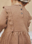 Vestido castanho mesclado em tricô fantasia GAROMANE / 23H1BFR1ROBI816