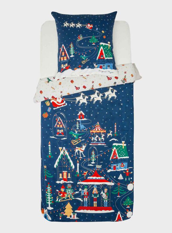 Conjunto de cama natal azul-marinho com fronha quadrada SOCOUETTE / 19HZENS2PLCC205