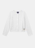 Casaco de malha jersey branco, bordado com flores KRIKETTE 2 / 24E2PFB3CAR001
