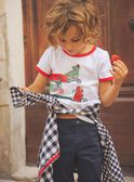 T-shirt com padrões de dinossauros em bicicletas FEMIAGE / 23E3PGB1TMC001
