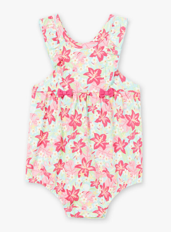 Macacão curto de praia rosa estampado ZOLINE / 21E1BFQ1BARC216