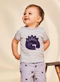 T-shirt lilás de mangas curtas com estampado às riscas FAOCTAVE / 23E1BGO1TMCH700