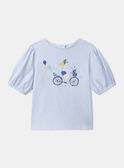 T-shirt de manga curta azul-celeste MEPIAFETTE / 25E2PF81TMC020