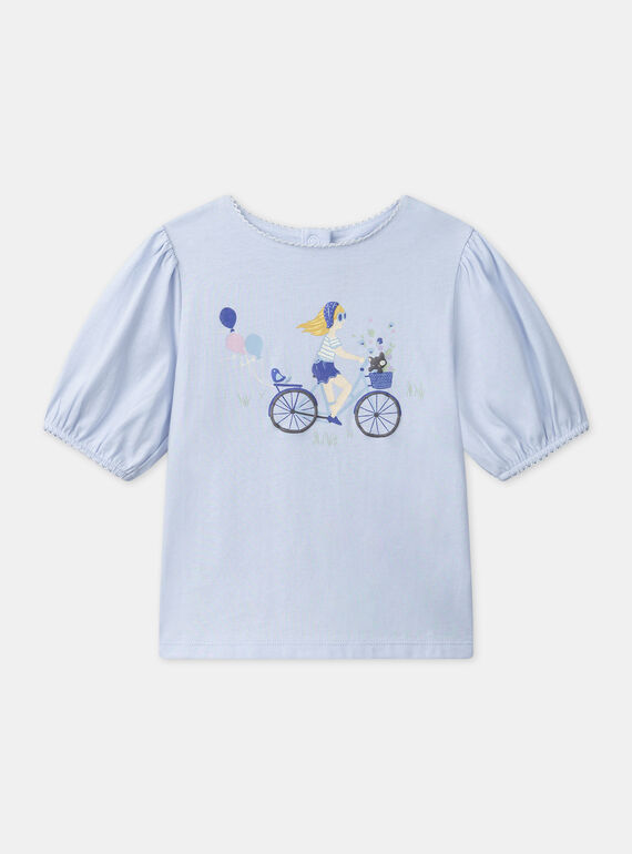 T-shirt de manga curta azul-celeste MEPIAFETTE / 25E2PF81TMC020