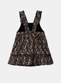Vestido azul-marinho com estampado flores e peixes multicores em popelina KAZAZIE / 24E1BFS2ROB718