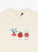 Polo baunilha com remendos legumes bordados FACETHAN / 23E1BGB1POL114