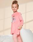 Pijama de duas peças de veludo rosa com sereias 23E5PF22CHN404