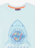 T-shirt azul com padrão tubarão ZUZAGE1 / 21E3PGL3TMC614