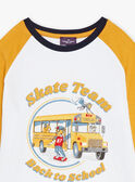 T-shirt branco com padrão de autocarro escolar GIBUAGE / 23H3PG93TML001