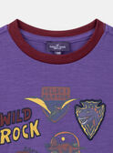 T-shirt de manga curta violeta com estampados de dinossauros KICHAGE / 24E3PGC3TMC708