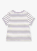 T-shirt lilás de mangas curtas com estampado às riscas FAOCTAVE / 23E1BGO1TMCH700