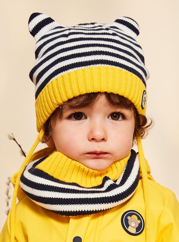 Gorro em tricô com animação de orelhas 3D e estampado às riscas FILAYNE / 23E4BG52BON070