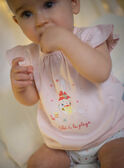 Babygro curto rosa com padrão de coelho na praia CEGLACE / 22E5BF54GRE311