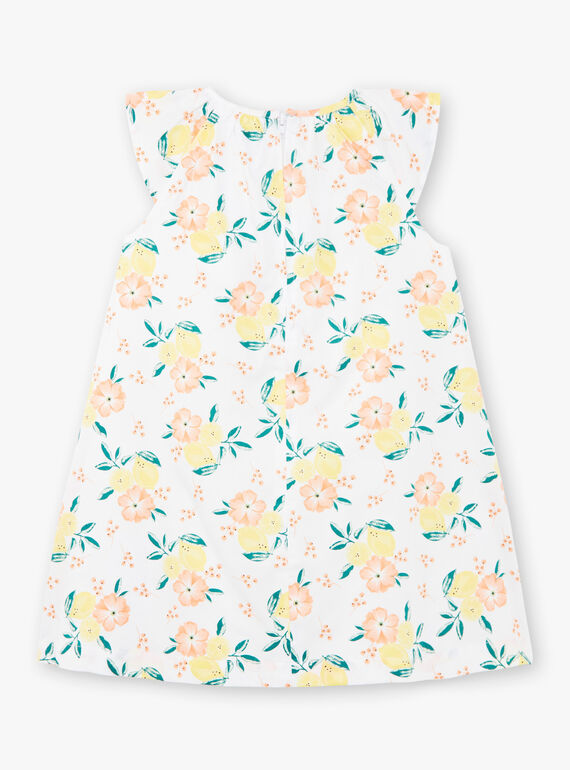 Vestido branco e amarelo estampado limão e florido menina ZICITETTE / 21E2PFO1ROB000