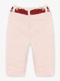 Calças em twill nude e cinto com estampado florido menina CABATA / 22E1BF71PAND319