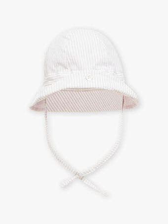 Chapéu branco às riscas cinzento bebé menino CAMATEO / 22E4BGH2CHA000