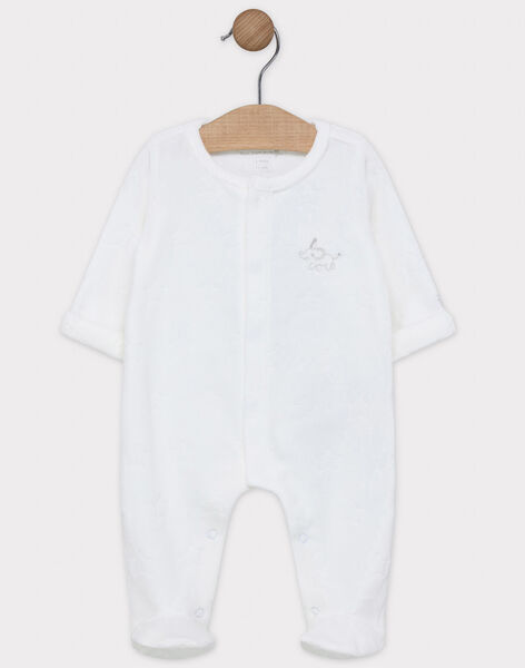 Babygro De Veludo Branco De Bebe Unissexo Entre 5 E 12 Naissance Sergentmajor