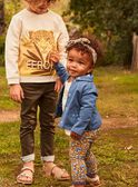 Camisa crú com leggings e fita para o cabelo azul marinho às flores 23E1BF81ENS001