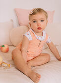 Babygro aos quadrados laranja e cru bebé menina CAPAULINE / 22E1BFM1SACE403