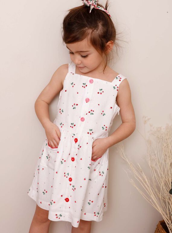 Vestido cru estampado morango ZOLOMETTE / 21E2PFJ1CHS001