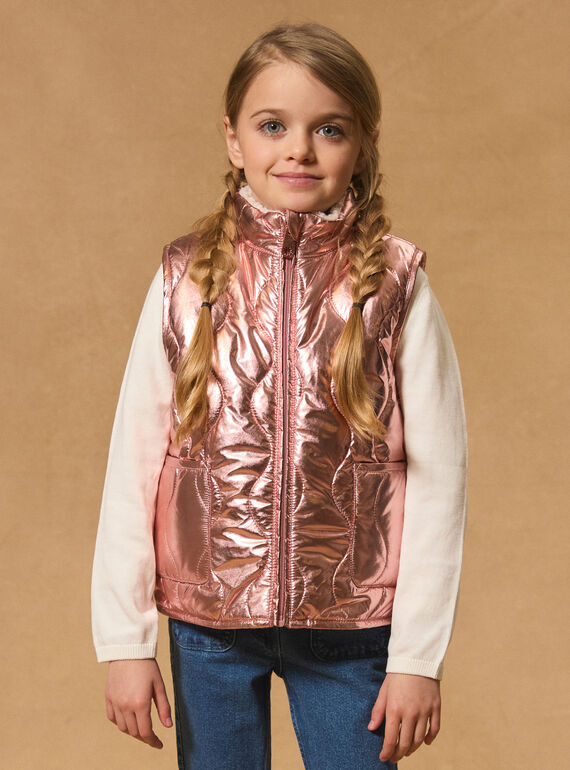 Pink copper SLEEVELESS JACKET MRODOETTE / 25E2PF31GTVK007