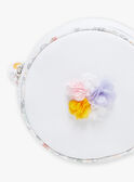 Mala a tiracolo em algodão branco com remendo de flores multicores menina CLUSETTE / 22E4PF11BES001