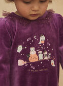 Pijama e gorro violeta em veludo GELILA / 23H5BFF1GRE708