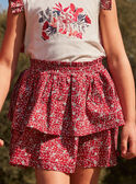 Saia com folhos e estampado florido 22E2PFP1JUP808