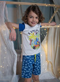 Pijama cru e azul com padrão de selva menino CAJAGE / 22E5PG54PYJ001