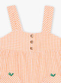 Babygro aos quadrados laranja e cru bebé menina CAPAULINE / 22E1BFM1SACE403