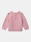 Camisola em malha entrançada com padrão florido rosa pálido LANINA / 24H1BFQ1PULD329