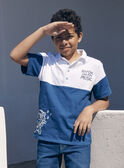 Polo azul e branco em jersey com motivo de texugo guitarrista LEPOLAGE / 24H3PGJ1POL000