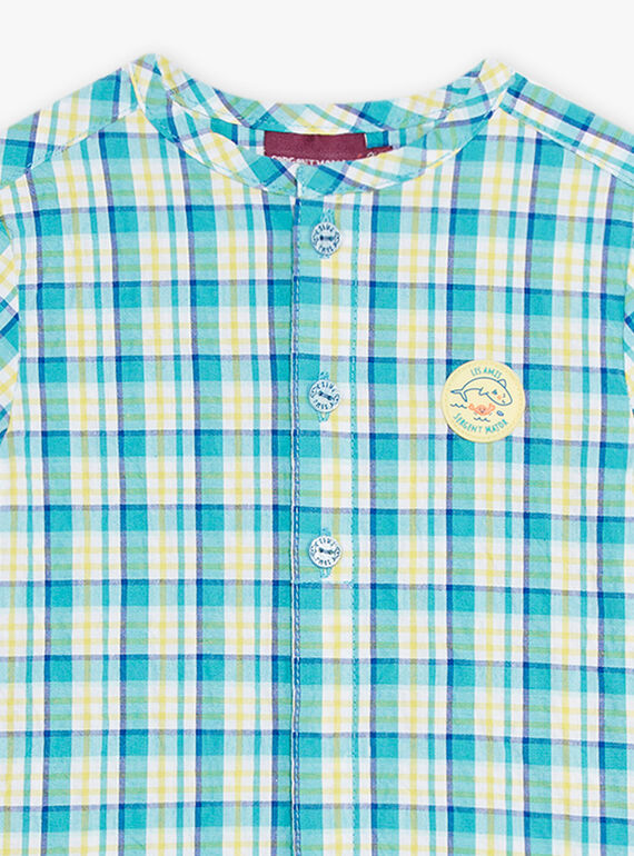 Camisa em seersucker aos quadrados bebé menino CAVAHE / 22E1BGN1CHM209