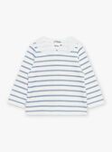 T-shirt estilo marinheiro cru e azul-marinho FABULEUSE / 23E1BF81TEE001