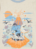 T-shirt bege com padrão de animais pré-históricos GURAMAGE / 23H3PGH1TMLA013