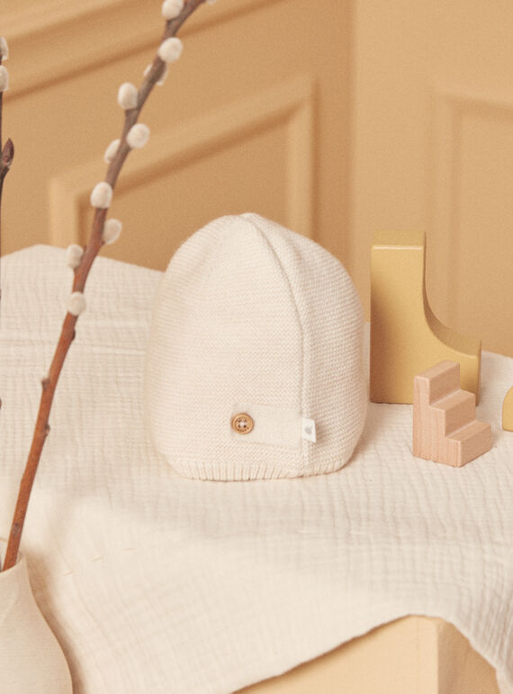 Gorro de recém-nascido cru mesclado em lã e algodão LOAY / 24H0AM21BON006