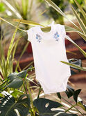 Body cru com gola aos folhos e bordados floridos bebé menina CANORA / 22E1BFK1BOD001
