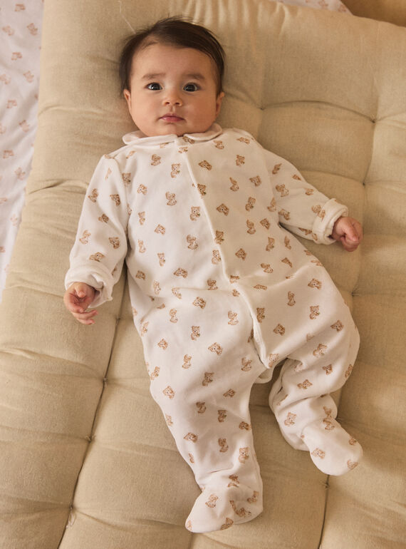 Babygrow de veludo estampado MONDRY / 25E0NM21GRE000